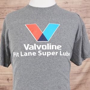 VALVOLINE PIT LANE SUPER LUBE OIL CHANGE GREY EMPLOYEE‎ WORK T-SHIRT SZ XL